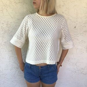 See By Chloé crop boxy eyelet top